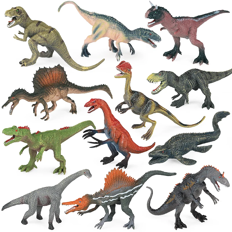 Oenux Jurassic D.Rex I.Rex Eoraptor Carnotaurus figuras dinosaurio Brinquedo tiranosaurio modelo colección PVC juguete niños regalo