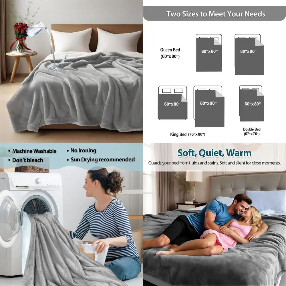 

Плед-накидка King Size серый, 90x80, из флиса и шерпы, грязеотталкивающий, для защиты кровати