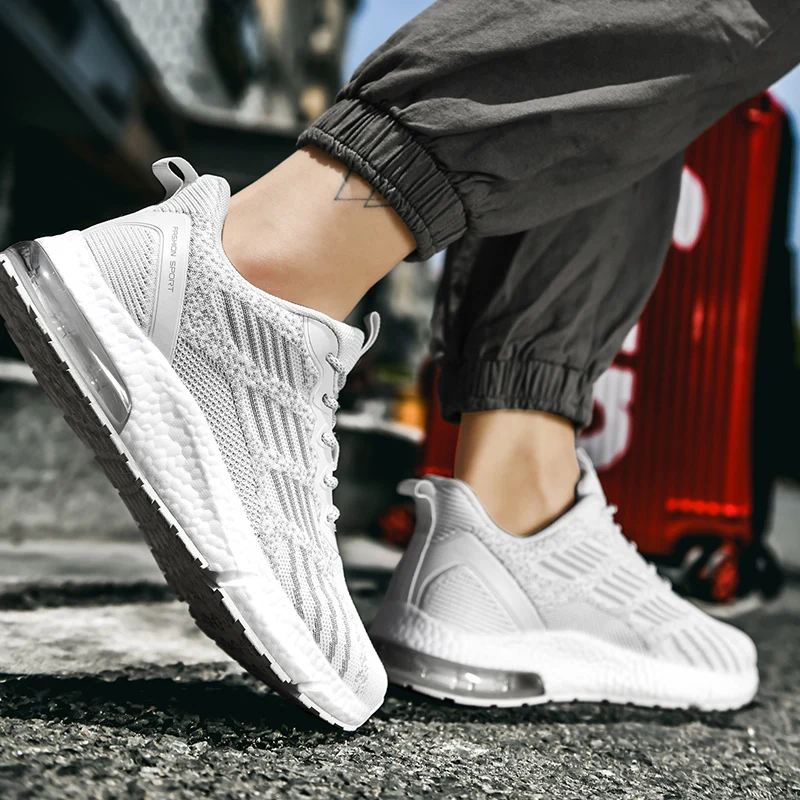 

Мужская повседневная спортивная обувь, дышащие легкие кроссовки, черные кроссовки с сетчатой вставкой для улицы, спортивная обувь для бега, тенниса и ходьбы