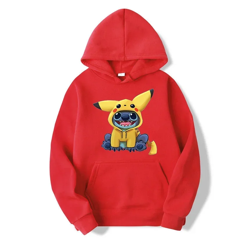 Cartoon Men Hoodies Lilo Stitch Disney Casual Creative Fashion Graphics Cozy Trendy Hip Hop Autumn Winter Male Sweatshirts