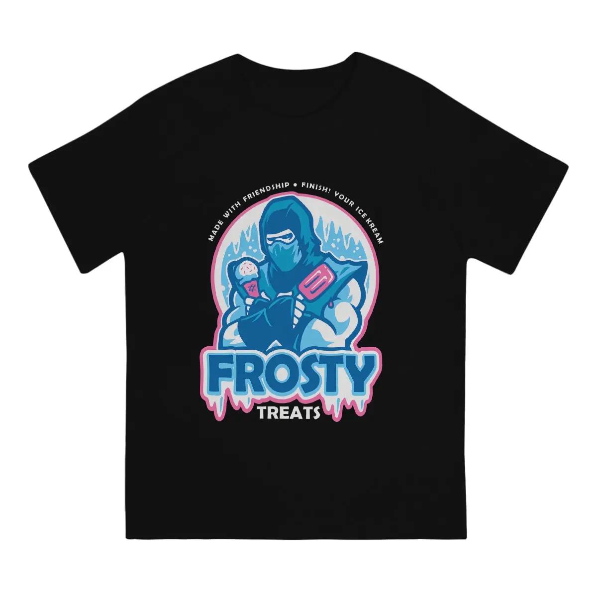 Men's Frosty Treats T Shirts Mortal Kombat MK Midway Game Clothes Vintage Short Sleeve Round Collar Tees New Arrival T-Shirt