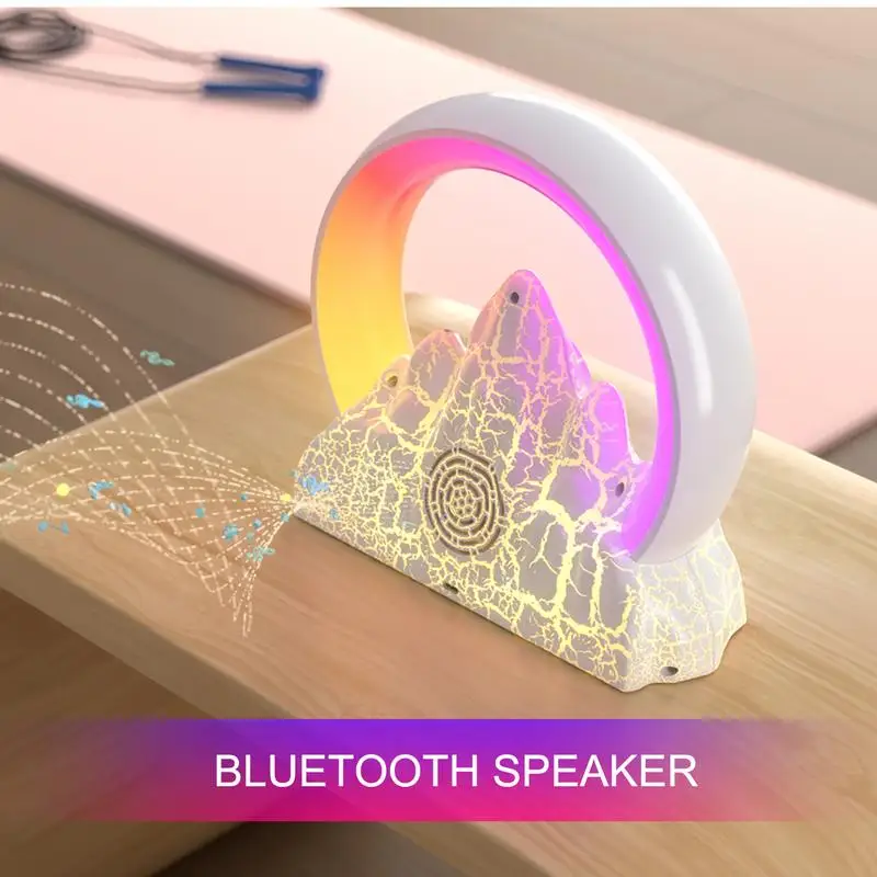 

Wireless Speaker With Bedside Lamp 15W Atmosphere Bedside Light Wireless Charging Ambient Lighting Night Light Portable Speaker