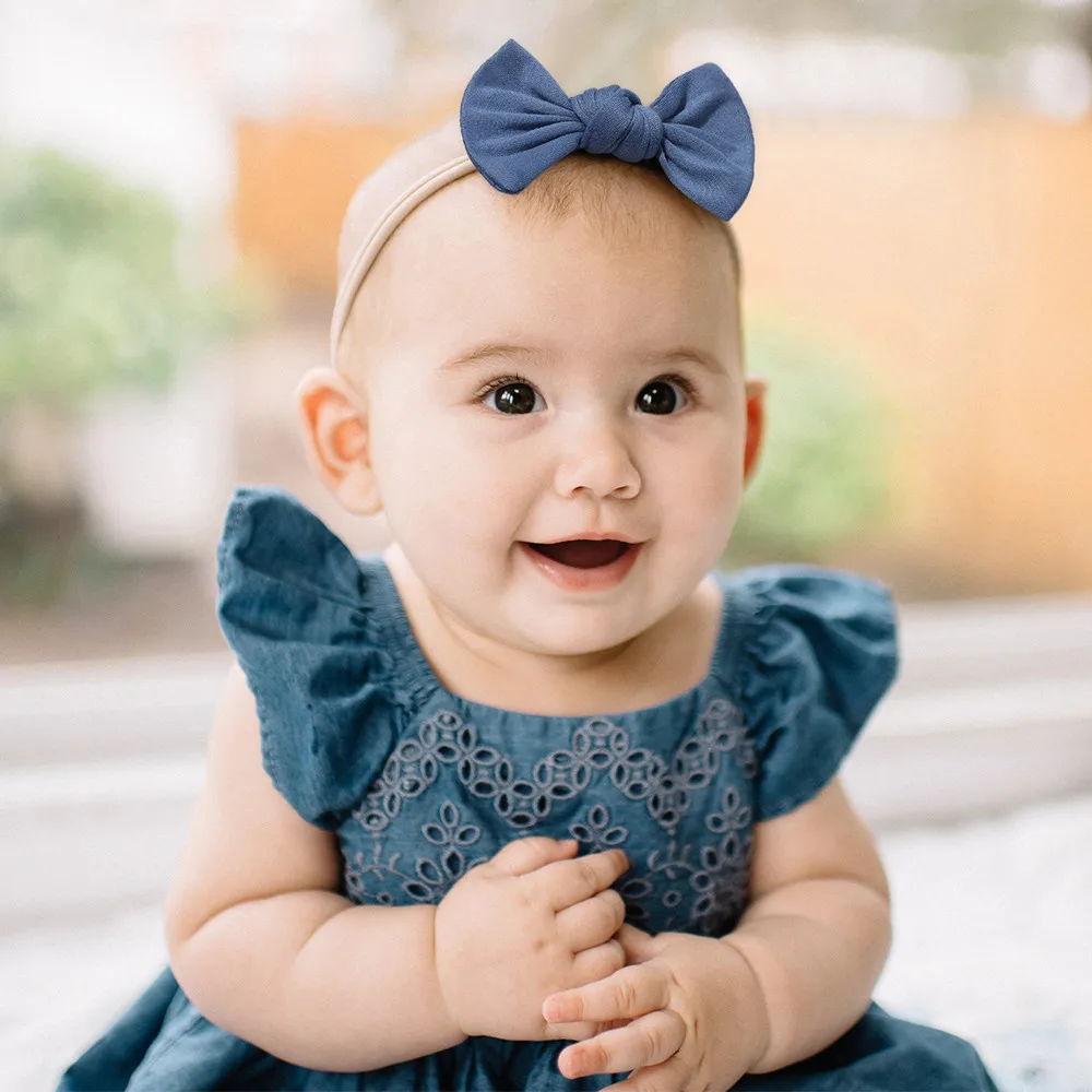 30 قطعة لون عشوائي الانحناء عقال لطفلة لطيف اليدوية محبوك Bowknot الأطفال العلاقات الشعر أغطية الرأس الطفل إكسسوارات الشعر