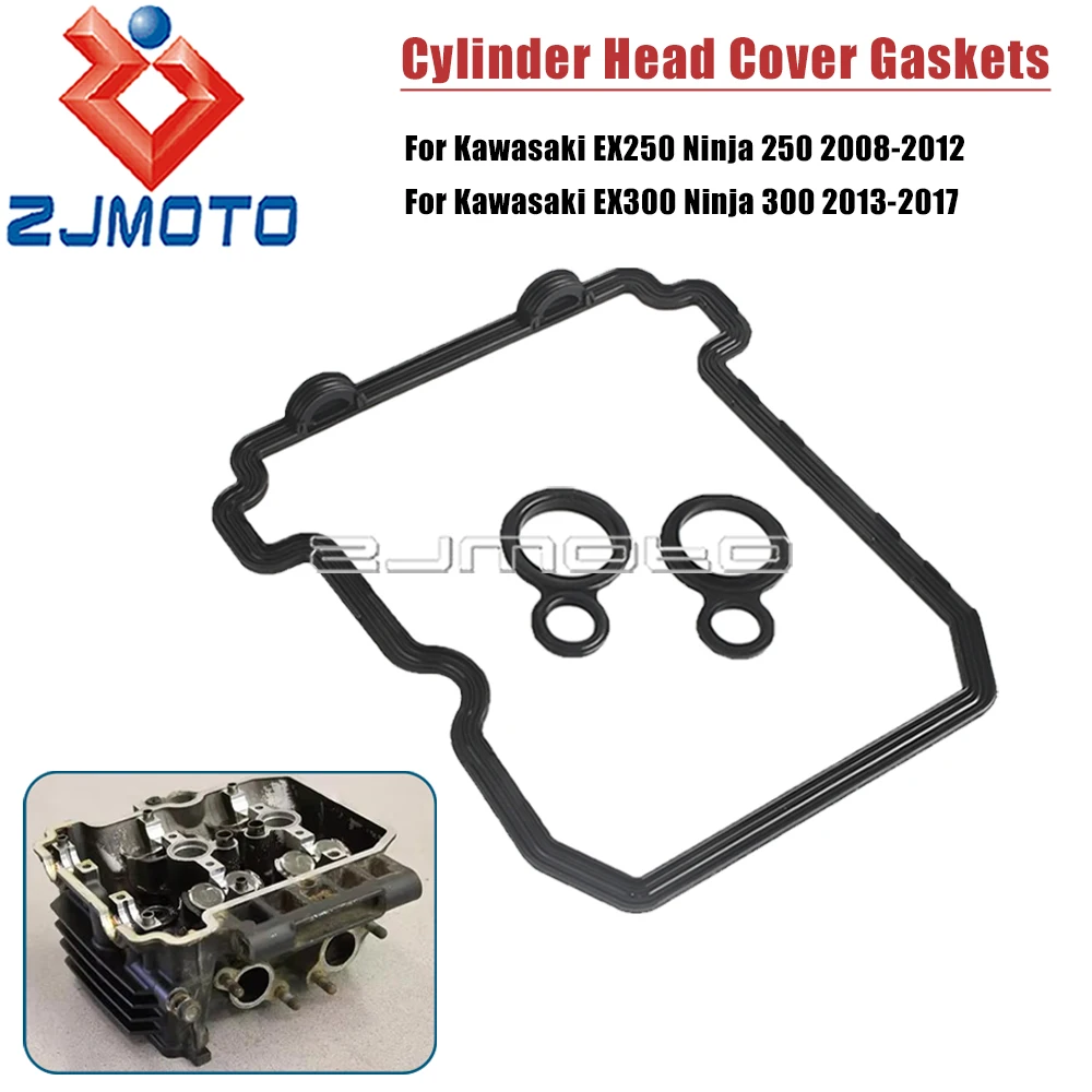 Motorcycle Cylinder Head Cover Rubber Gaskets For Kawasaki EX300 EX250 Ninja 300 250 2008-17 Accessories 11061-0282 Engine Parts