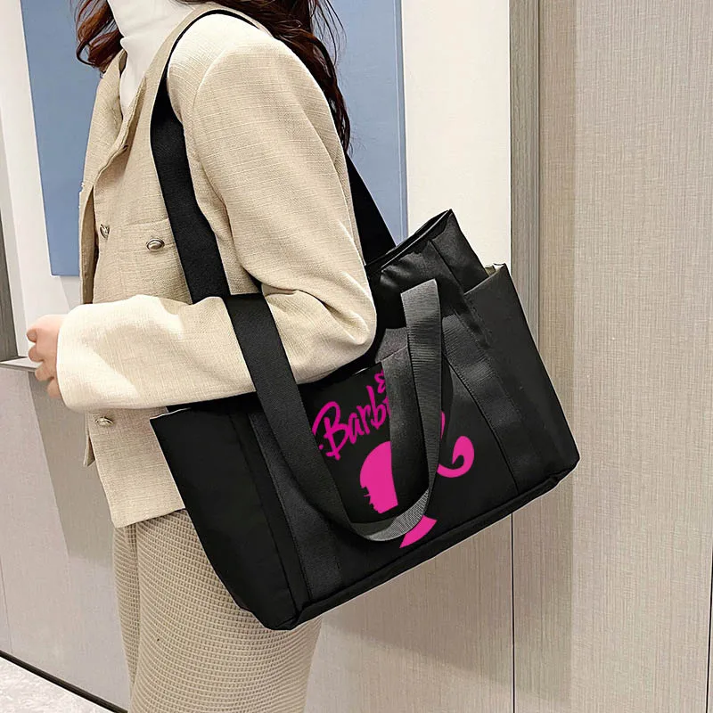 Barbies Girl Women\'s Large Capacity Canvas Tote Bag Handbags for Women Shoulder Bag Work Student Underarm Female Shopping Bag