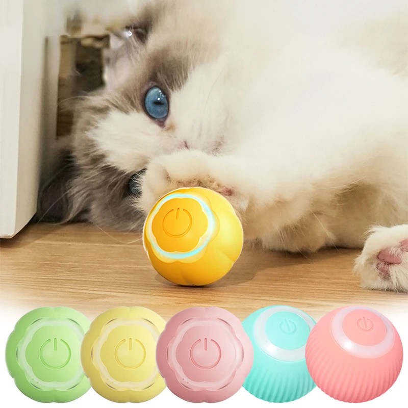 Juguete inteligente para gatos, bola rodante automática, pelota de juguete para gatitos con movimiento automático, accesorios interactivos para gatos de interior, juguetes inteligentes para mascotas