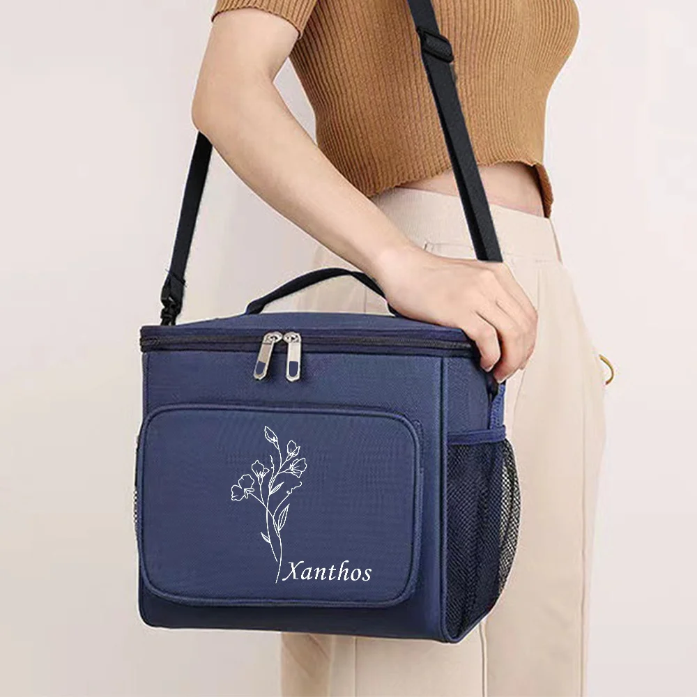 اسم مخصص واحد الكتف حقيبة الغداء صندوق غداء المدرسة العملي نزهة الغذاء الحقيبة أكياس مقبض بسيط سميكة مقبض حزمة #4