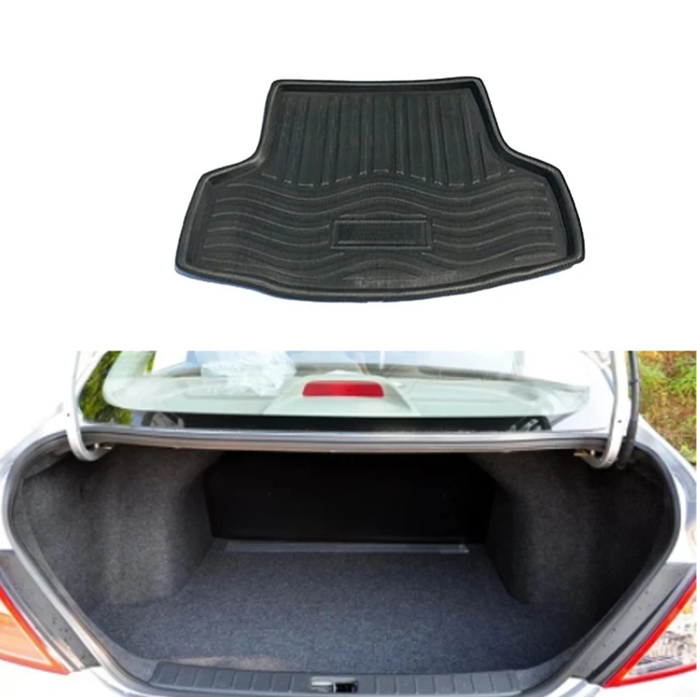 Car Rear Trunk Mat for Nissan Sunny Almera Latio Versa N17 2011~2019 Tray Waterproof Floor Pad Space Boot Carg Cover Accessories view 2