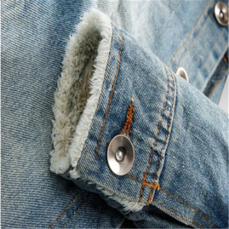 Dropshipping 2026 Nowe męskie kurtki jeansowe i płaszcze z denimu, grube, ciepłe zimowe okrycia wierzchnie S-4XL LBZ21 — zdjęcie 7