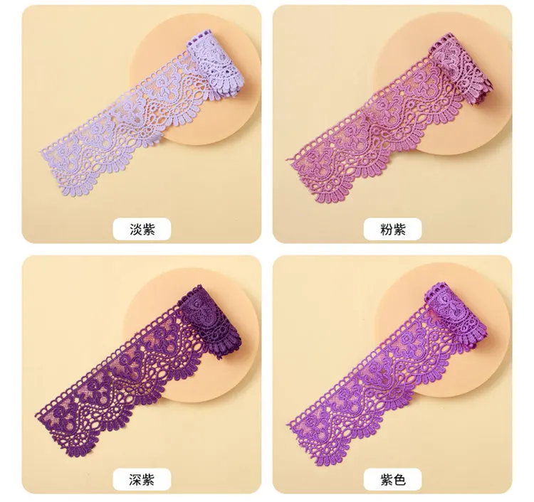 10cm Hollow Out Floral Embroidered Lace Ribbon DIY Apparel Sewing Fabric Colorful Handmade Crafts Water Soluble Lace Tape