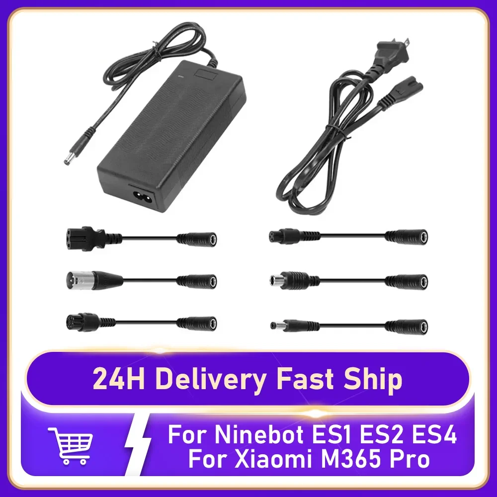 

42V 2A Li-ion Battery Charger for Ninebot ES1/ES2/ES4 & Xiaomi M365 Pro Electric Scooter Charger US/EU/UK Plug Power Adapter