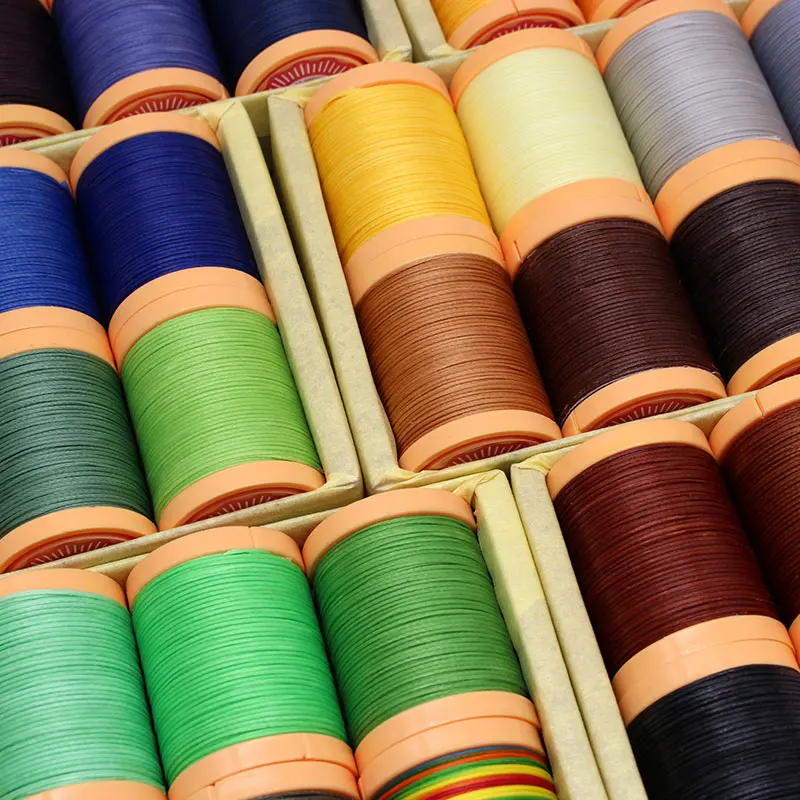 0.8/1.0mm Handmade Decorative Flat Wax Thread Bracelet Necklace Rope Polyester Cord String DIY Leather Sofa Seat Sew Thread