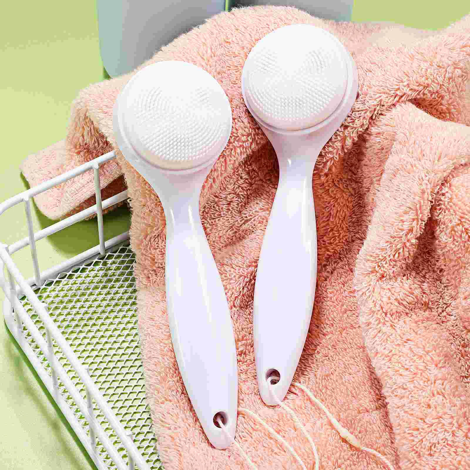 2 Pcs Exfoliating Facial Brush Face Cleaning Scrubber Silicone Cleansing Body Pads for Man Handheld