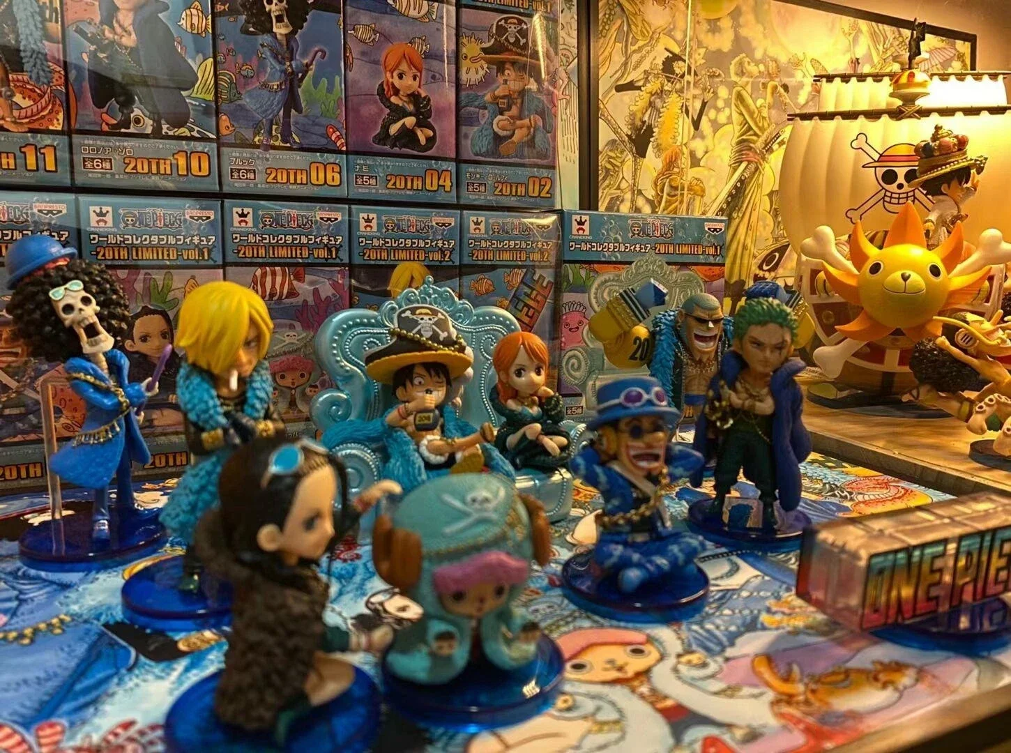 In Stock One Piece Wcf 20th Anniversary Limited Blue Straw Hat Team Franchi Robina Meishanji Brooke Sofa Usop Gift