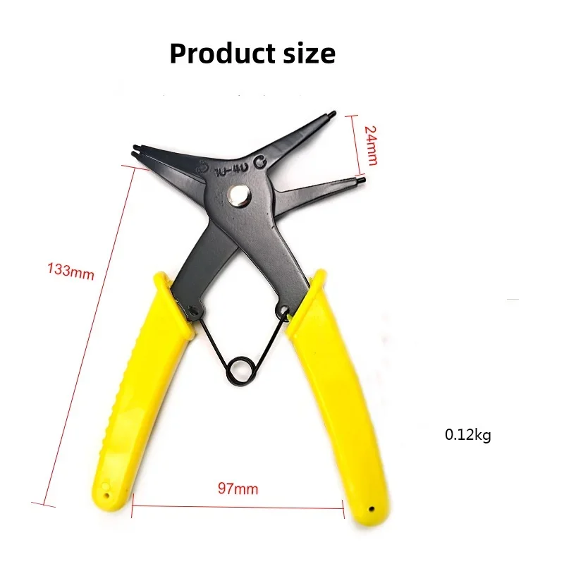 Circlip Pliers 2 in 1 Internal and External Dual Purpose Pliers External Spring Pliers Large Retaining Ring Removal Tool 1pcs