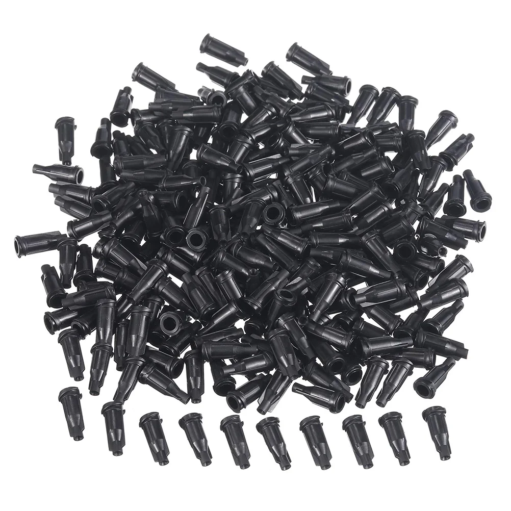 250 Pcs Bottle Caps Bulk Black Barrel Plug Syringe Luer Lock Tip Cover Skull Plastic Dispensing Needle Elderly