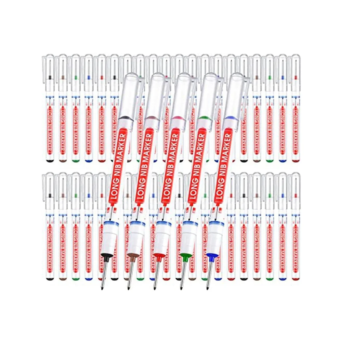 60Pc MultiPurpose Deep Hole Marker PensMarker Deep Colorful Marker Pen for Woodworking Hardware Decoration Construction