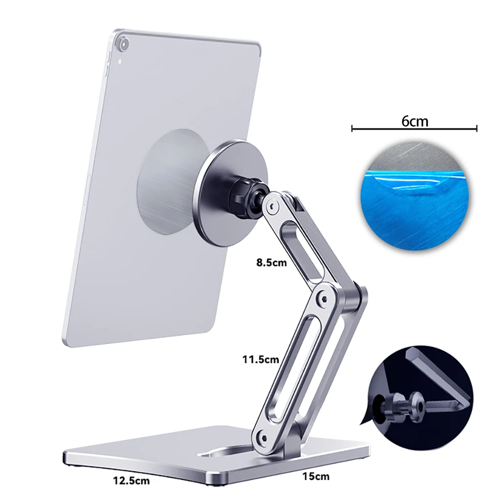 Desktop Magnetic Phone Holder Tablet Brackect 360° Adjustable Mobile Phone Stand for iPhone 14 13 12 Magsafe ipad Huawei Xiaomi