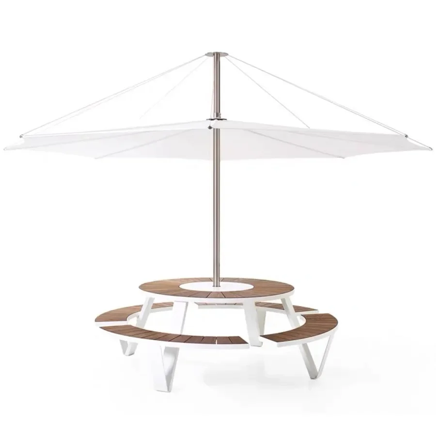 

Creative, outside swing, round table, park, open air, with umbrella, waterproof, sunscreen, restaurant, outdoor