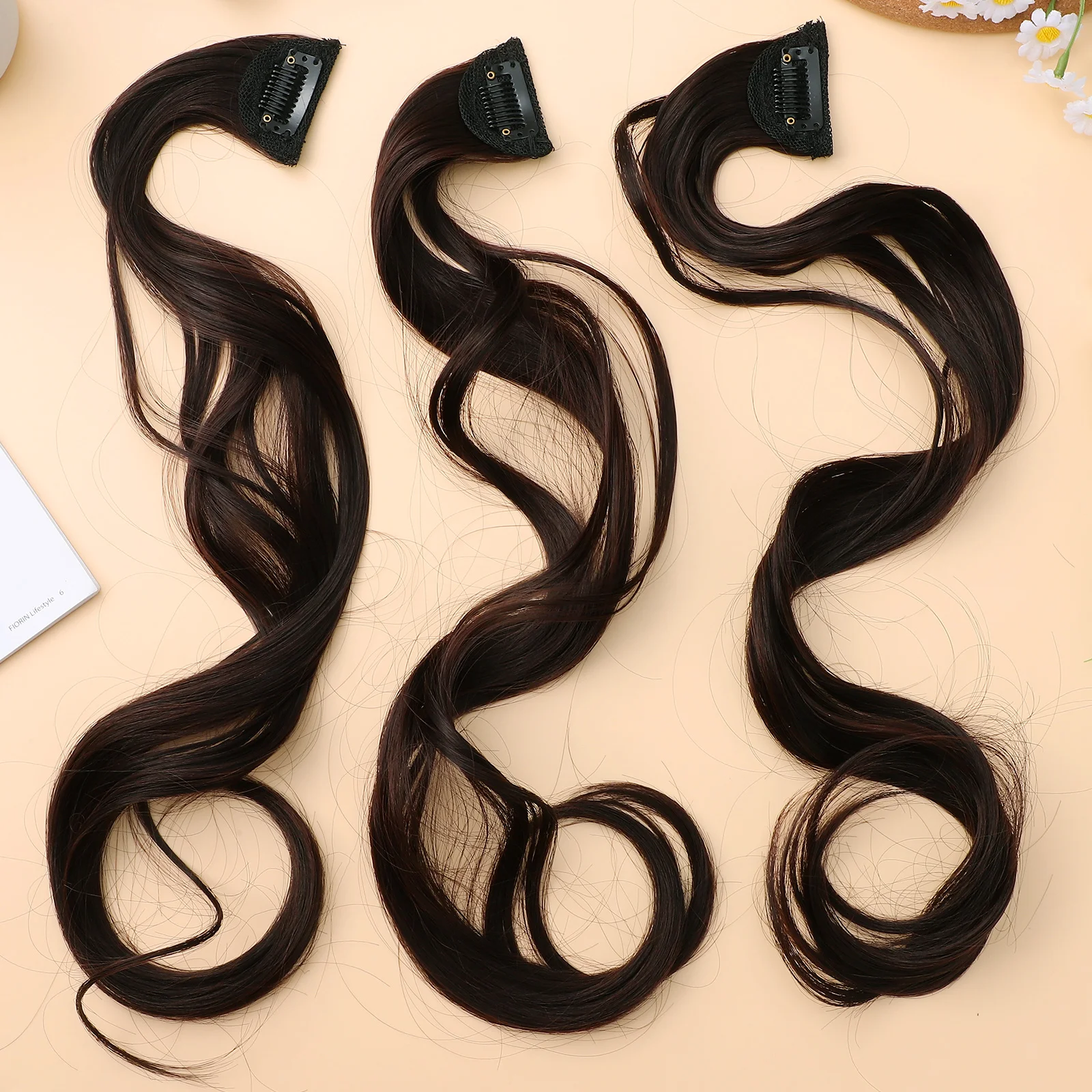 5 Pcs Curly Hair Volume Increase Synthetic Clip Extensions High Temperature Wire