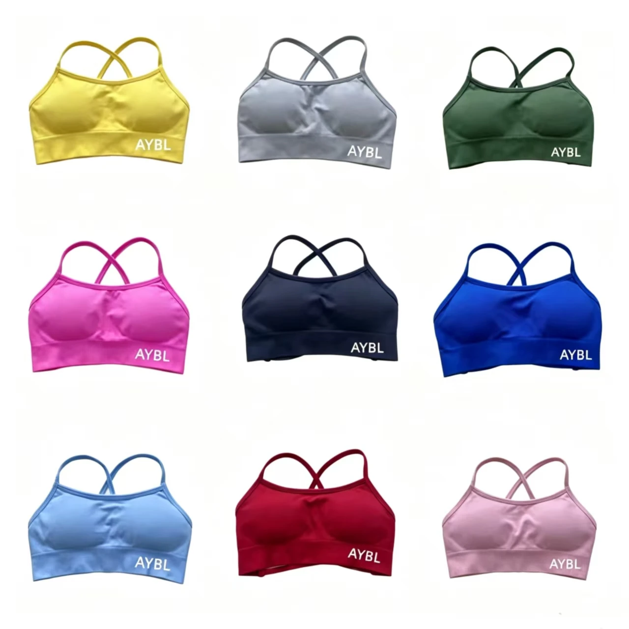 

Soutien-Gorge de Sport AYB* Pour Femme, Sans Couture, A Bretelles, Rembourré, Dos Ouvert, Soutien Moyen, Pour Yoga, Gym, Crop To