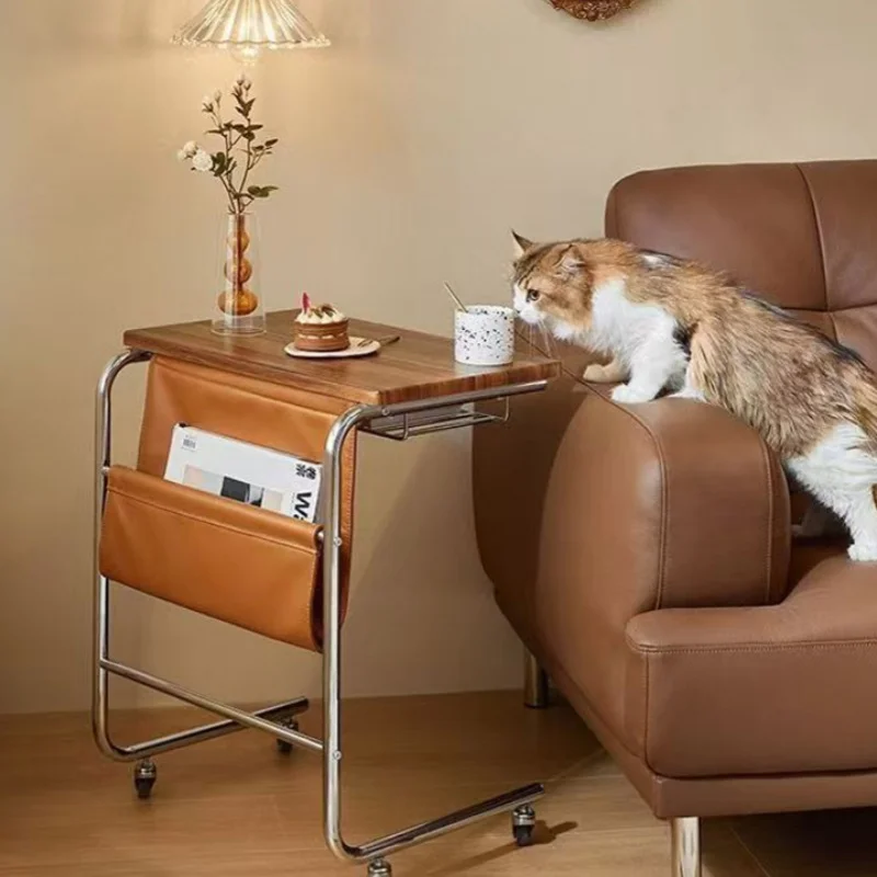 Bedside Table Sofa-side Table Living Room Bedroom Lazy Chair Desk Laptop Computer Table Movable Multifunctional Side Table image 6