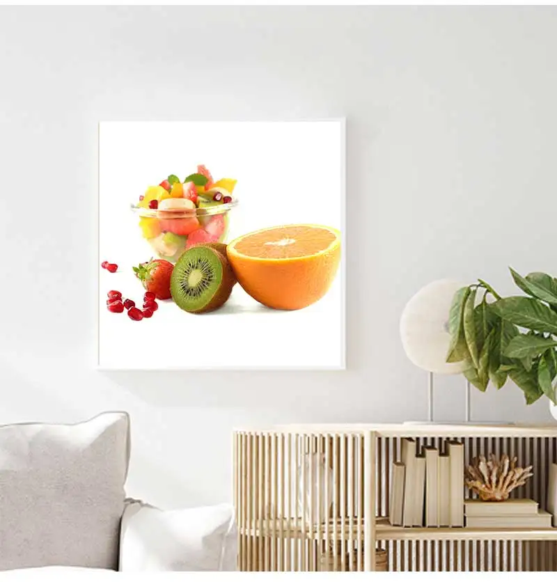 Fruit Bike Art Lemon Bicycle Clock Poster Nordic Scandinavian Kitchen Bathroom Bedroom Decoration Food Painting Funny Vegetable