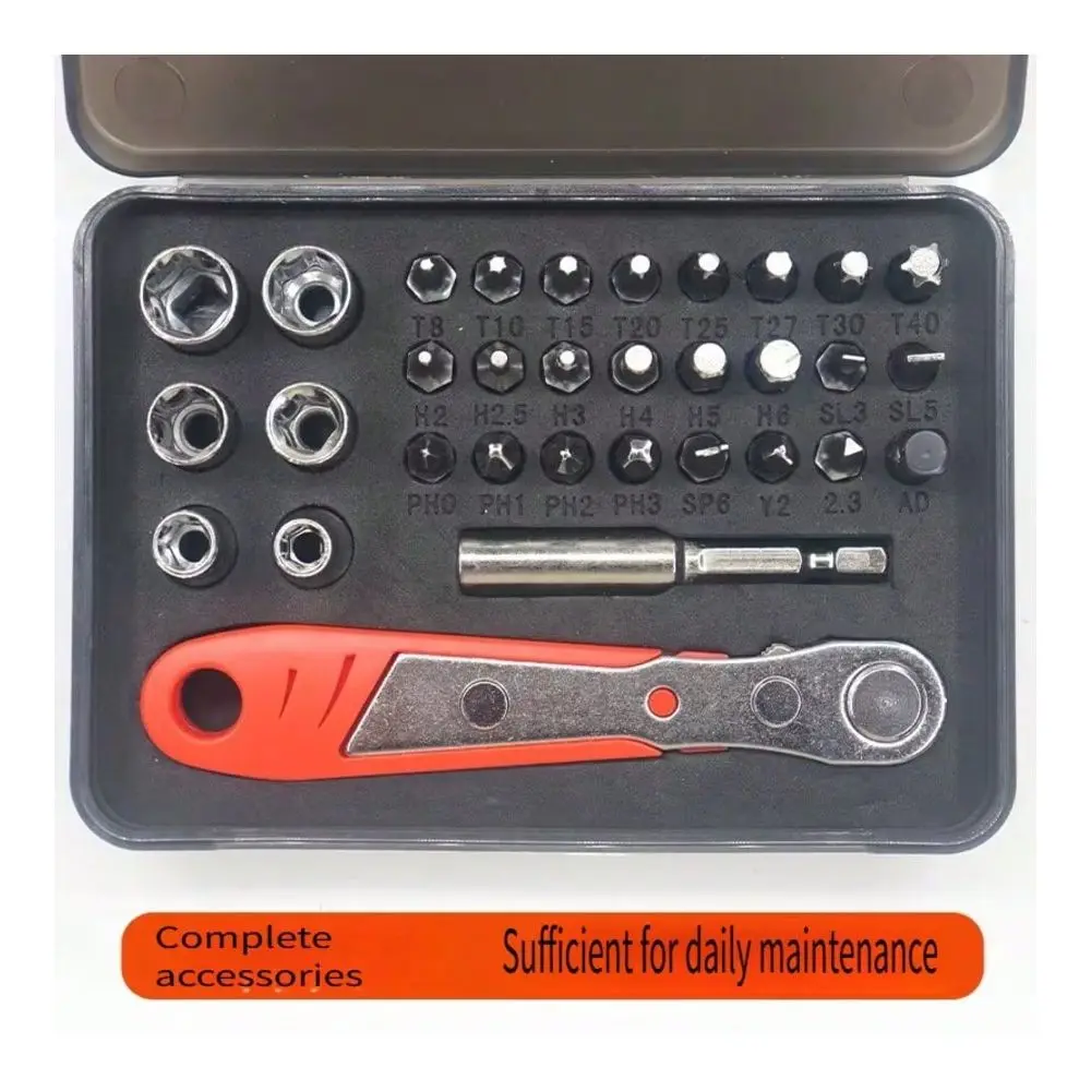 

Ratchet Screwdriver Set, Narrow Compact Design For Quick Straight Hex Star Bit Access In Tight Spaces