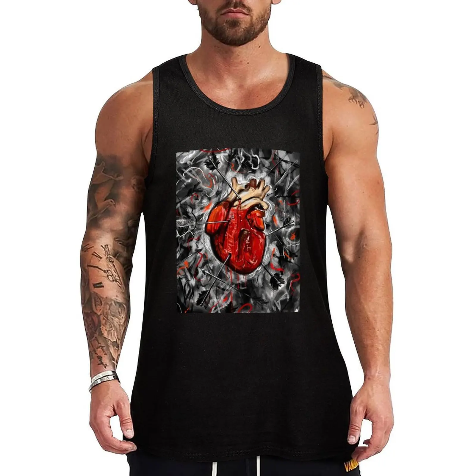 

Heart & Arrows Tank Top Athletic Sleeveless Shirt Gym Workout Quick Dry Tank Top