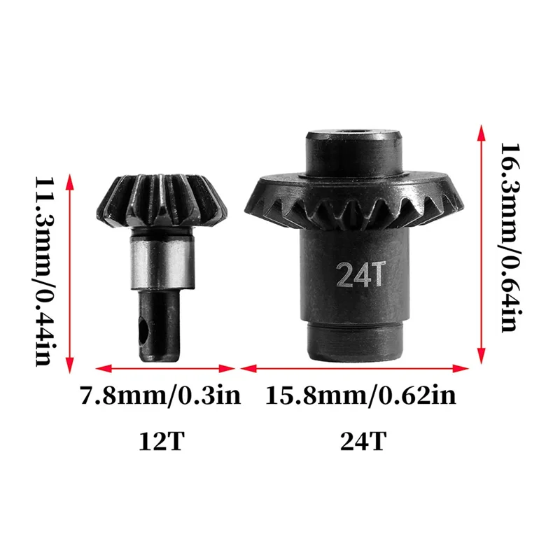 لماذا-RC سيارة ترقية سبائك الصلب سق حلزوني المحور مجموعة تروس عدة ل 1/24 RC الزاحف FMS FCX24 FCX18 RC ترقية أجزاء السيارة 12T