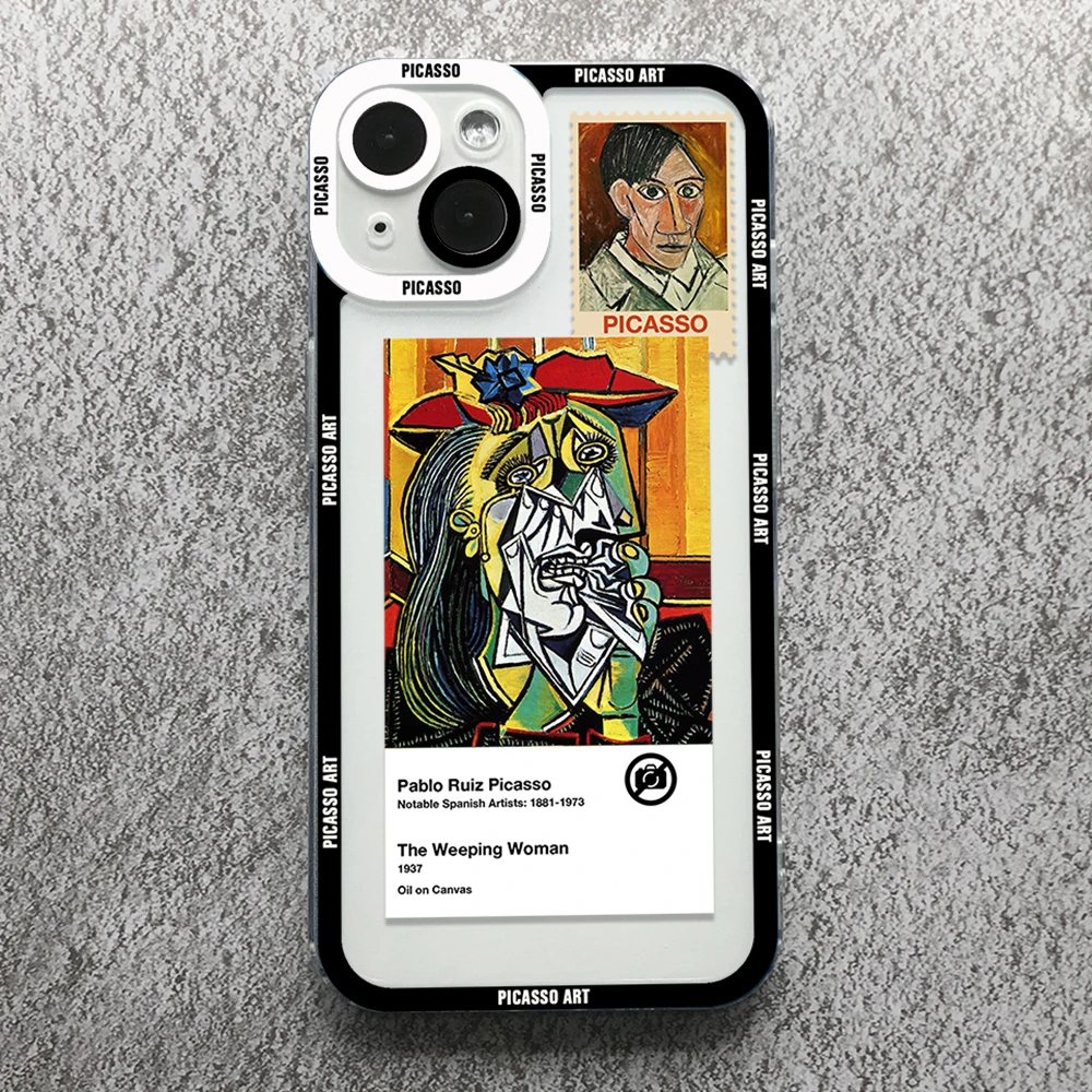 Picasso Oil Painting Art Phone Case For iPhone 14 13 12 11 Pro Max Mini XS X XR SE 7 8 Plus Soft Cover