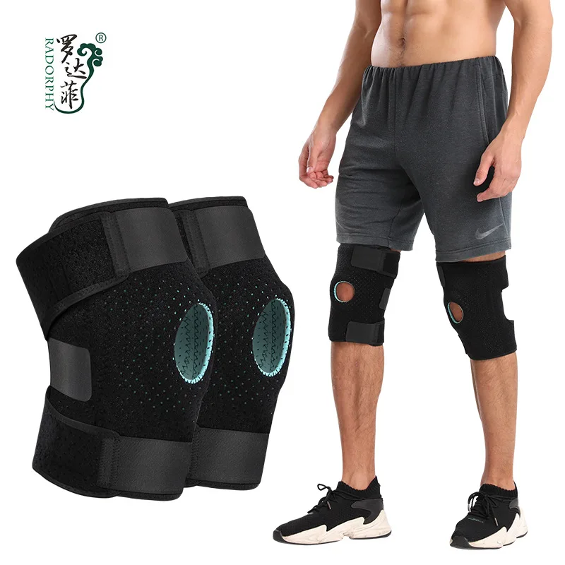 

Sports Knee Support with Silicone Strip Breathable Four Spring Support Knee Brace