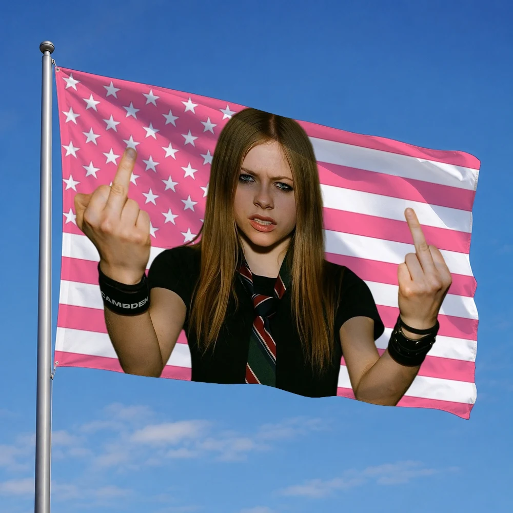 A-Avril Ramona L-Lavigne Singer Flag Decoration Outdoor Picnic Party Art Hanging Home Camping Party Banner