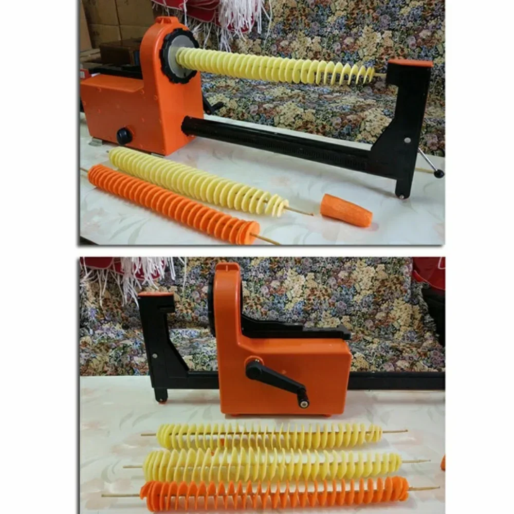 Automatic Electric Spiral Potato Cutter Tornado Potato Slicer Curly Fries Twist Potato Tower Machine