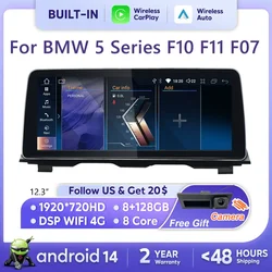 Android 14 CarPlay Screen For BMW 5 Series F10 F11 F07 F18 2010-2017 Multimedia Player Auto Radio Intelligent GPS Stereo Navi