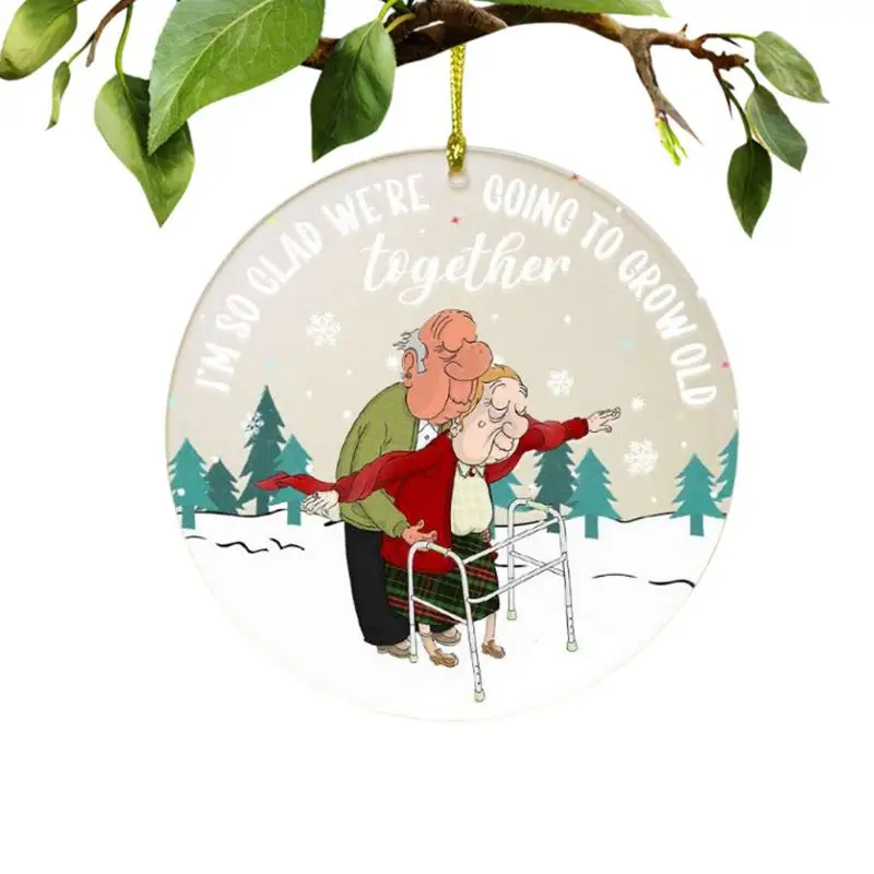 Couples Christmas Ornament Grow Old With Me Couple Holiday Decoration Christmas Tree Dangling Ornaments Funny Winter Holiday