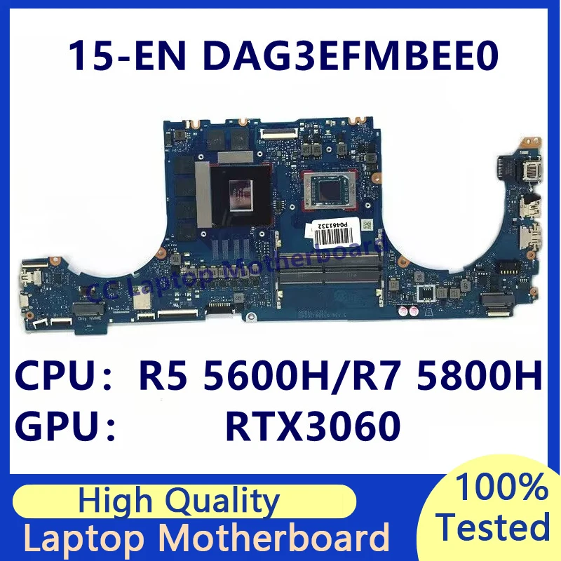 

M39503-601 M96319-601 For HP 15-EN Laptop Motherboard With R5 5600H/R7 5800H CPU GN20-E3-A1 RTX3060 DAG3EFMBEE0 100% Tested Good