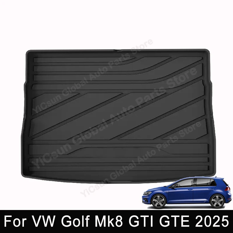 Для VW Volkswagen Golf MK8 (8 GTE GTD GTI R) 2022 2023 2024, 5-местный, износостойкий коврик в багажник из TPE, аксессуары для автомобилей