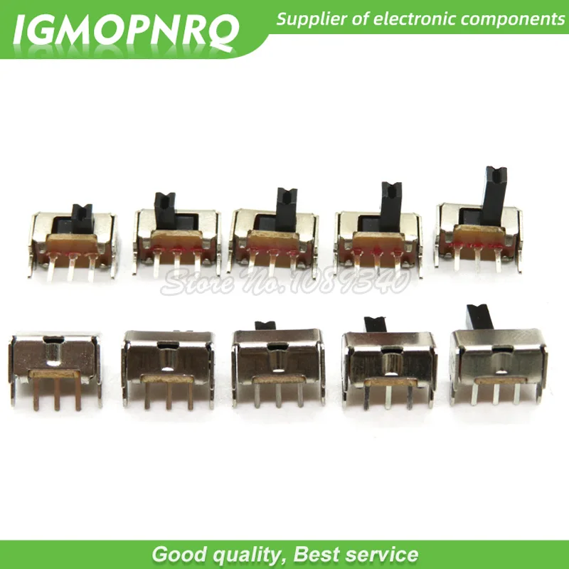 50 sztuk SK12D07VG2/3/4/5/6 miniaturowy przełącznik suwakowy SPDT 3 Pin PCB 2 pozycja 1P2T boczne pokrętło uchwyt wysoki 2/3/4/5/6mm IGMOPNRQ