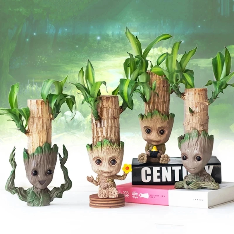 Modern Art Vases Home Decor Groot Flower Pot Tree Man Ornament Handicrafts Living Room Display Flower Arrangement Figurine