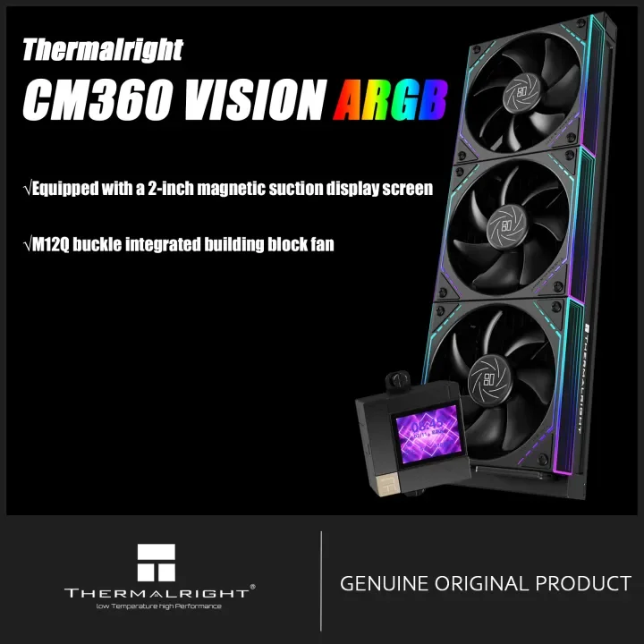 

Thermalright CORE MATRIX 360 VISION ARGB BLACK Cpu Liquid Cooler 320*240 Resolution IPS LCD Support LGA1851/1700/1200 AM5/4