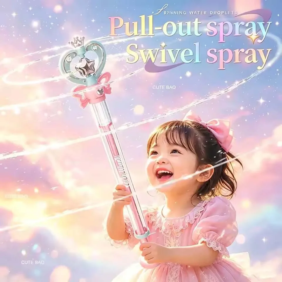 Magic Fairy Wand Water Gun Sparkling Summer Water Play Toy for Kids Adults Birthday Gift Water Battle Cannon