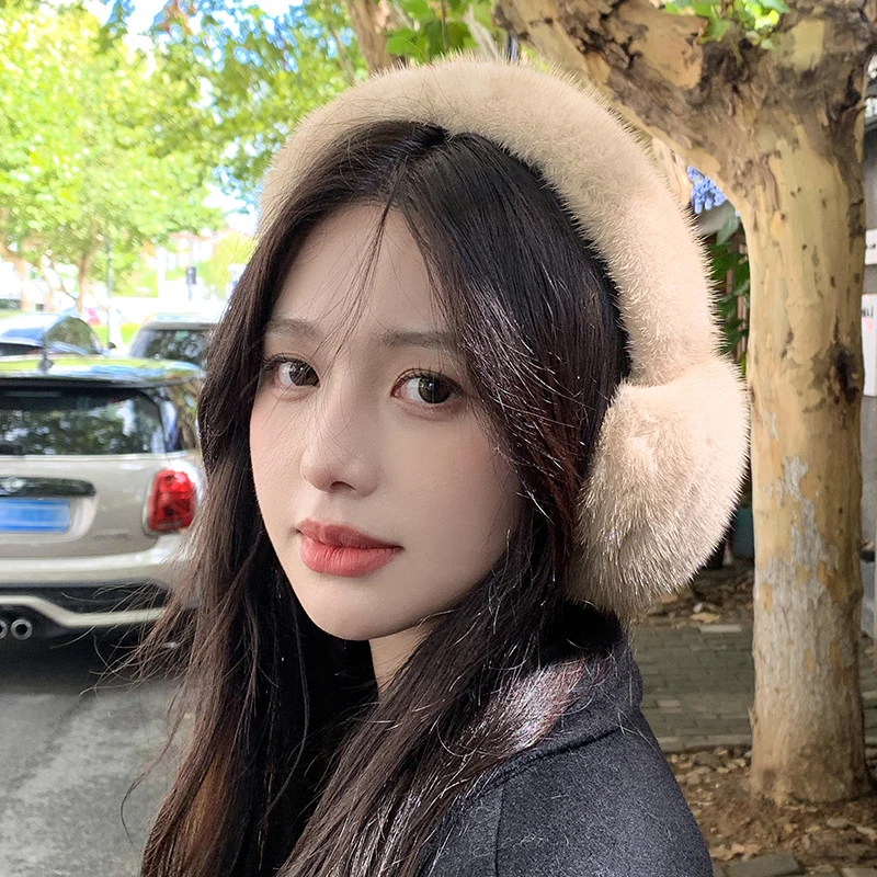 Mink Fur Earmuffs For Women ZGHQHCDRH Mink Fur Earmuffs – Real Fur