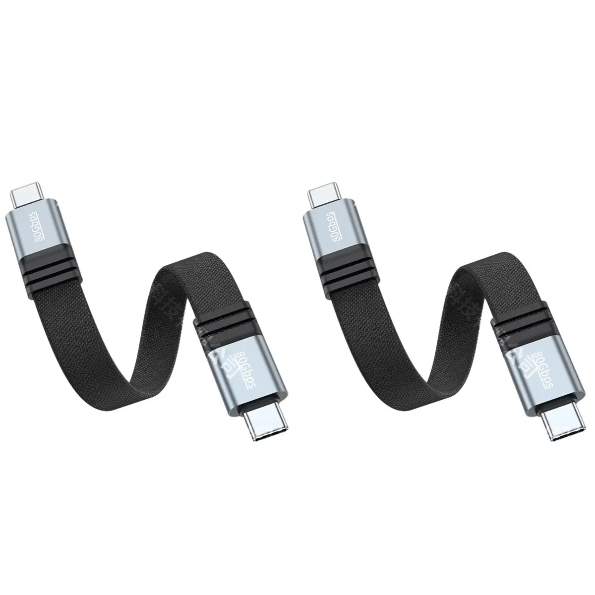update. 2X USB4 Dual Type-C Full-Function Data Cable 80Gbps Power Bank Short Line PD240W Fast Charge 15cm Braided Process