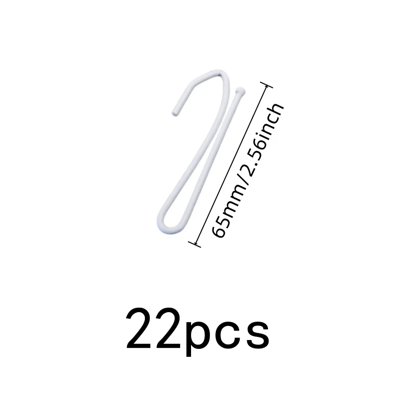 22 pcs Single Curtain Hooks Silver Iron Material, designed for Living Room Curtain Rod, Rust Resistant Durable