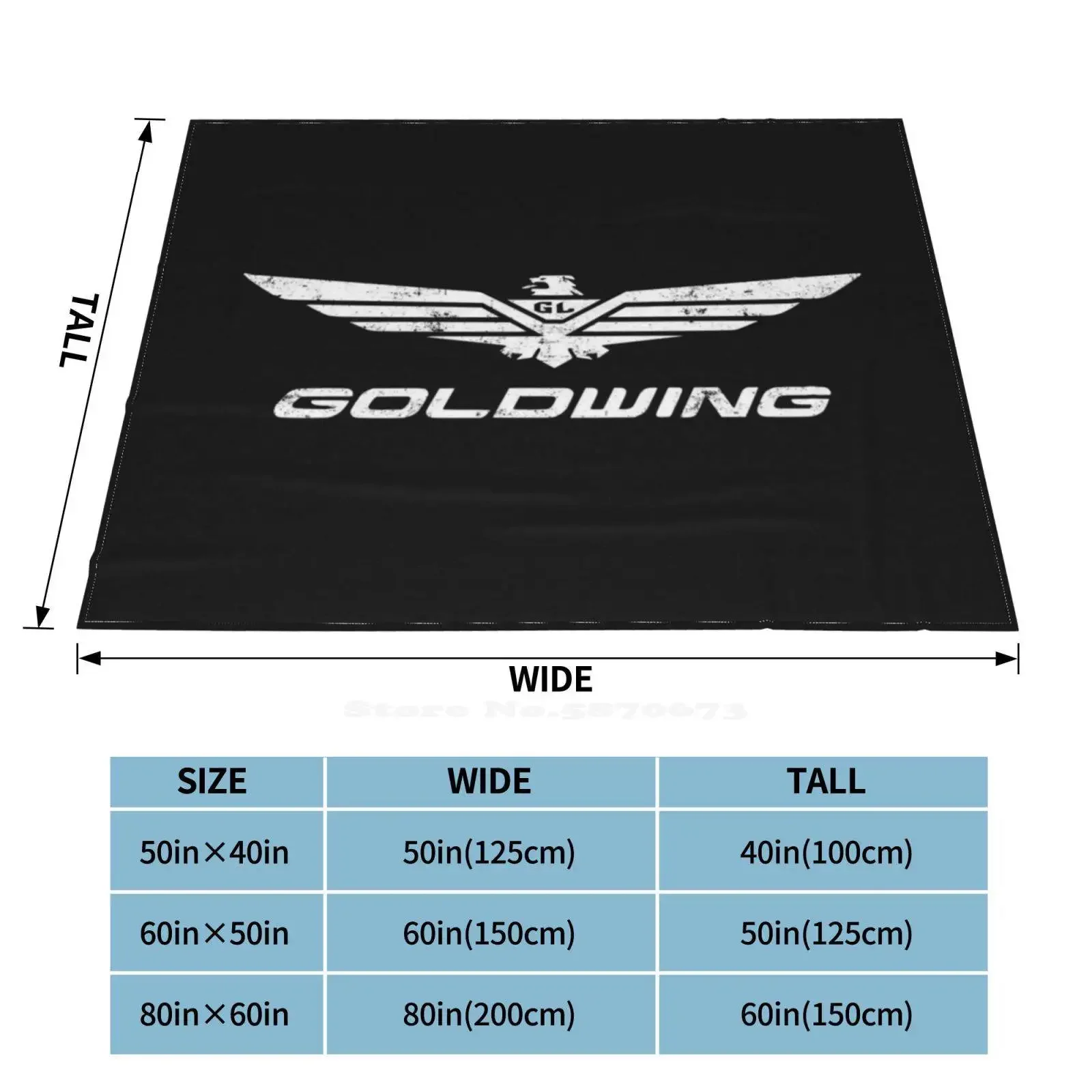 Goldwing Classic Logo Motorcycle Shirt Hot Sale Printing High Qiality Warm Flannel Blanket Goldwing Cruizer Logo Vintage