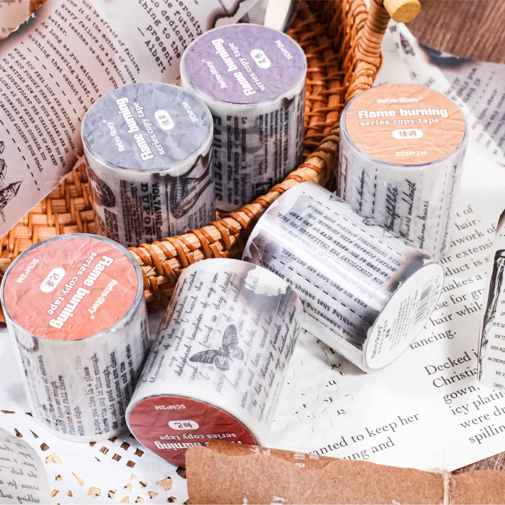 

Journamm 50 мм * 2 м винтажная английская лента для коллажа, декоративные маскирующие ленты для DIY журналов, планировщиков, канцелярские принадлежности, принадлежности для скрапбукинга