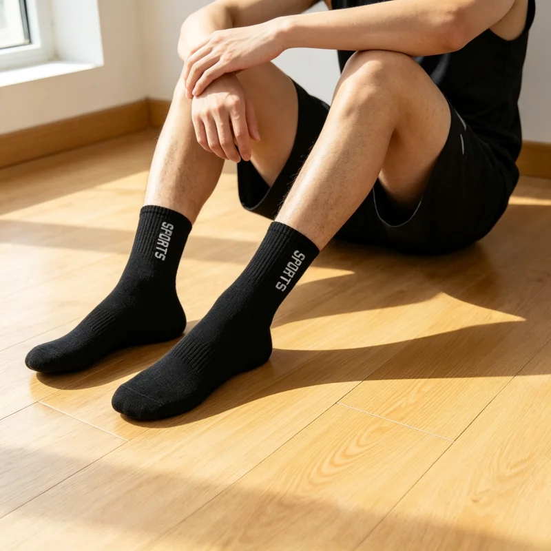 5 Pairs/Lot Men's Fashion Letter Tube Socks Comfortable Breathable Sweat Absorbing Sports Socks Daily Versatile Casual Socks