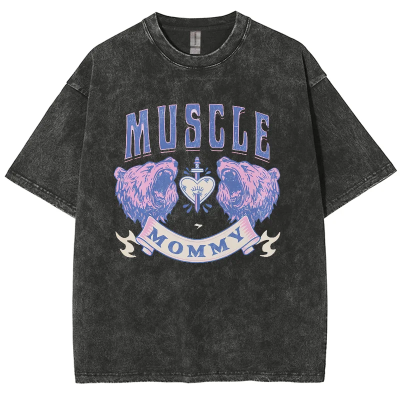 Simple Style Letter Print Women's T-Shirt Fashion Design Crew Neck Wash Denim Top Summer 2024 New Short Sleeve