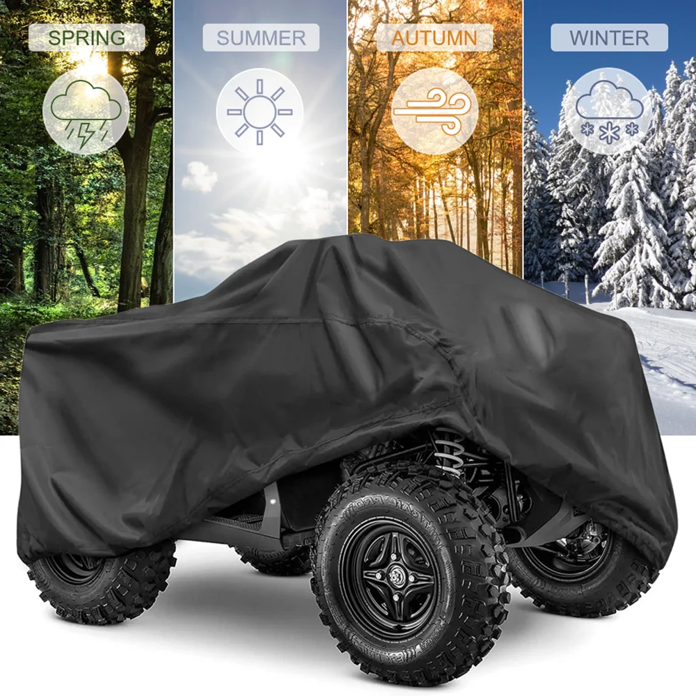 Quad ATV Cover Universeel 210D Oxford Waterdicht Motorvoertuig Scooter Kart Motorbestendig Stof UV-beschermer Zwart